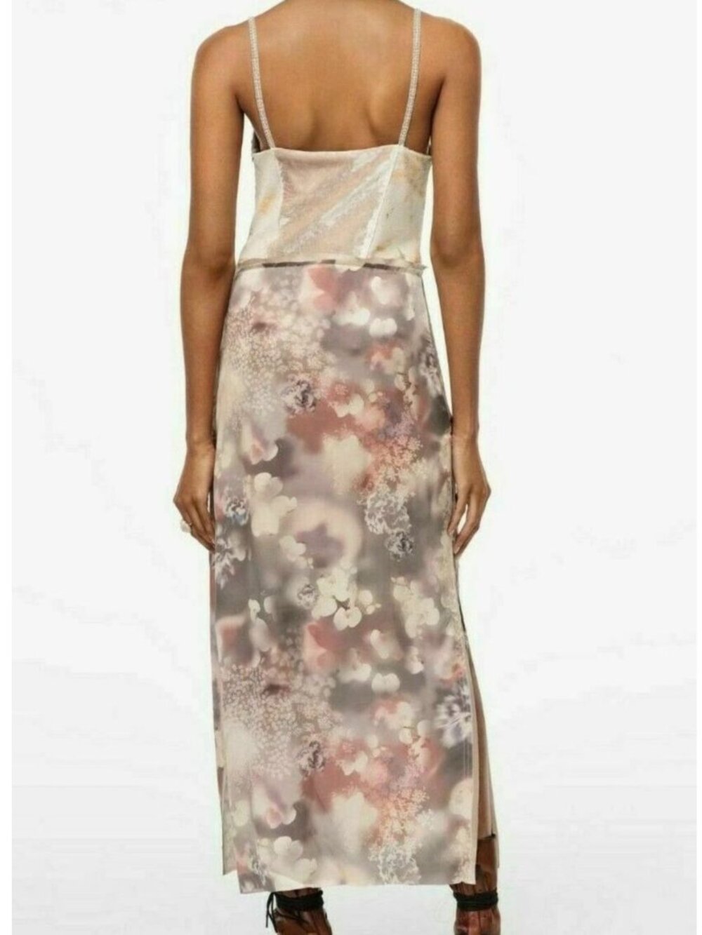 ZARA Limited Edition Velvet Sequin Floral Maxi Dress S - Picture 2 of 11